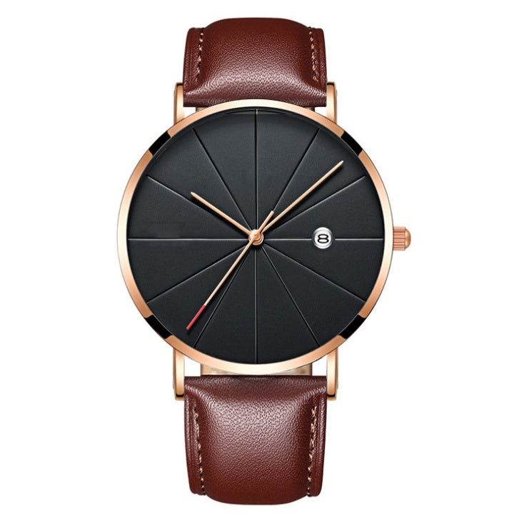 Montre calendrier simple pour homme, créative et étanche, à quartz.