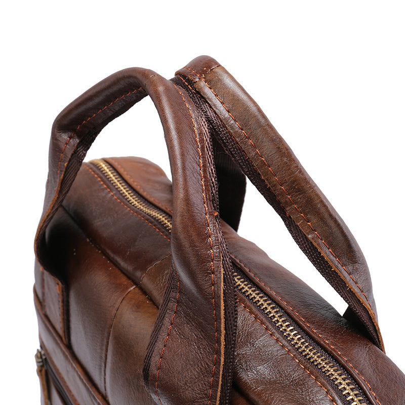 Sac à main d'affaires rétro pour homme, mallette en cuir de 30 cm