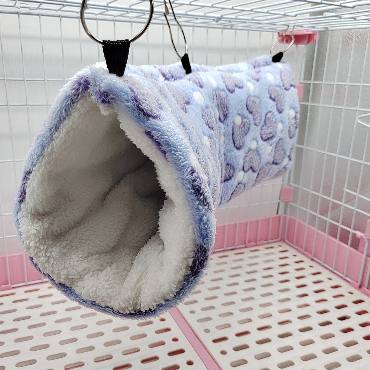 Nid tunnel chaud en peluche ultra douce pour hamster