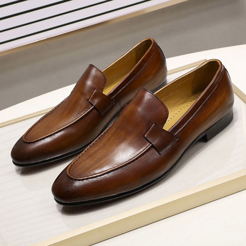 Chaussures de banquet de mariage pour hommes en cuir de vachette pleine fleur
