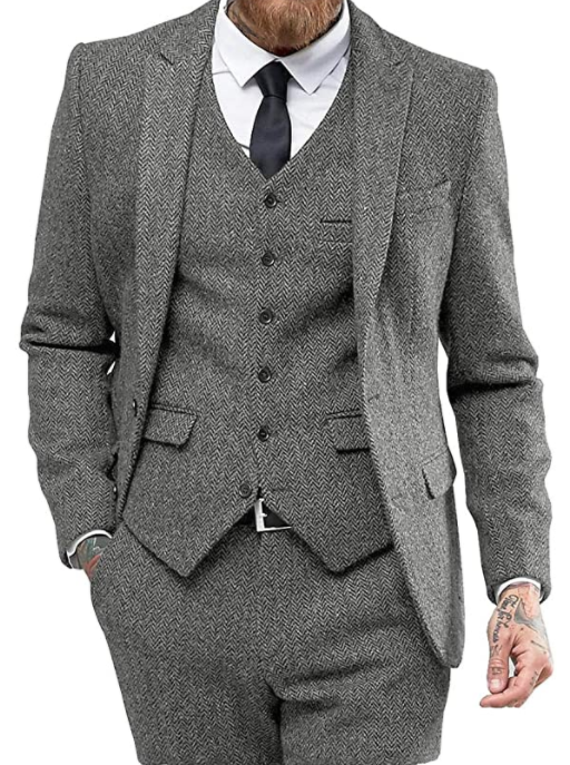 Costume 3 pièces pour homme, idéal pour les affaires et les mariages