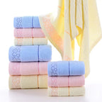 Ensemble de 3 serviettes de bain en pur coton de couleur unie