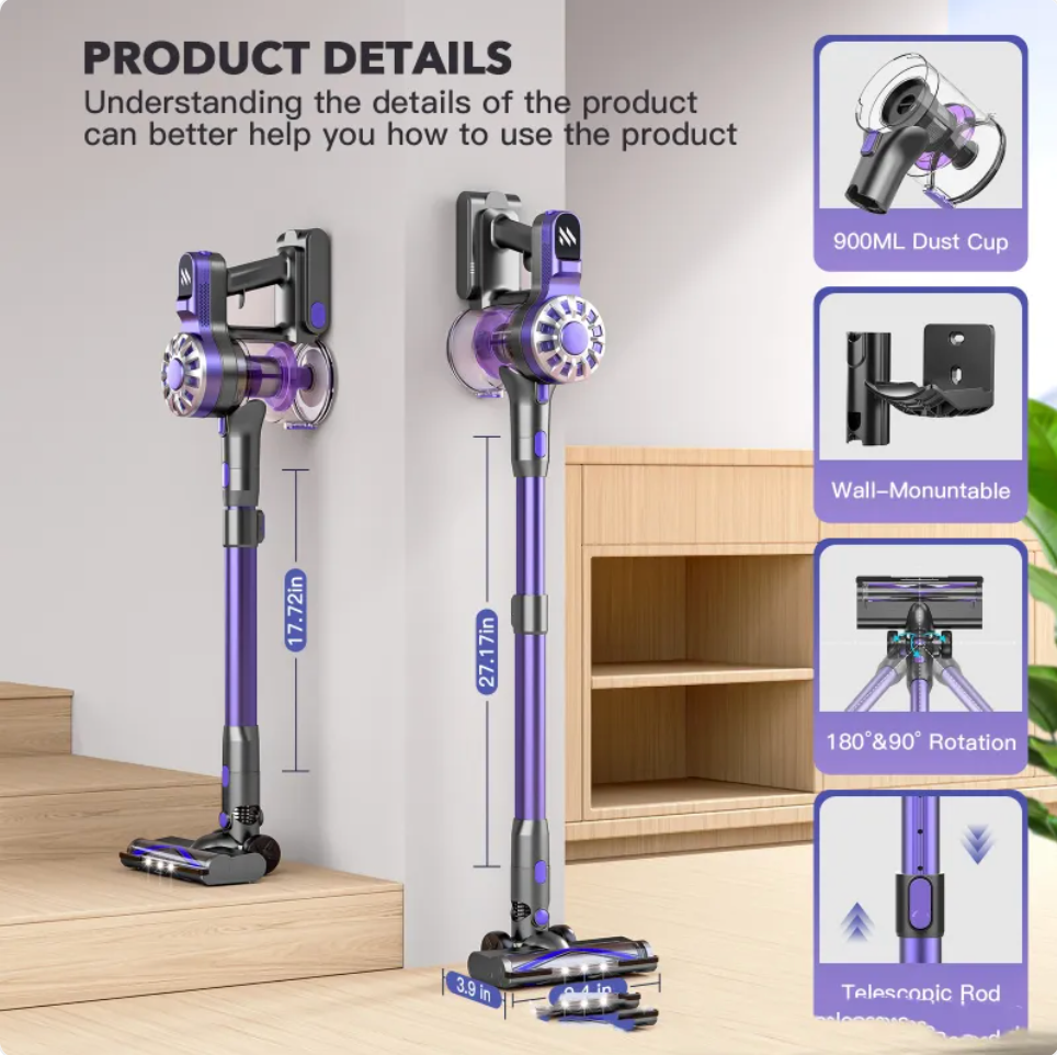 Aspirateur télescopique portable pour le nettoyage domestique