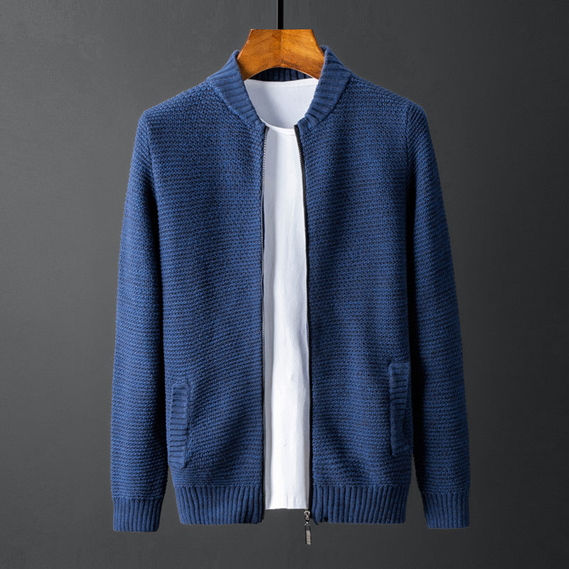 Gilet cardigan en pur coton coupe ajustée pour homme