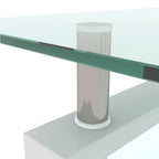Table basse blanche, table basse transparente, tables d'appoint modernes pour salon, mobilier de salon