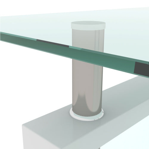 Table basse blanche, table basse transparente, tables d'appoint modernes pour salon, mobilier de salon