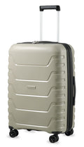 Valise cabine LUGGEX 22 x 14 x 9 pouces, approuvée par les compagnies aériennes - Valise rigide extensible en polypropylène avec roulettes multidirectionnelles (Champagne 20 pouces)