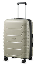 Valise cabine LUGGEX 22 x 14 x 9 pouces, approuvée par les compagnies aériennes - Valise rigide extensible en polypropylène avec roulettes multidirectionnelles (Champagne 20 pouces)