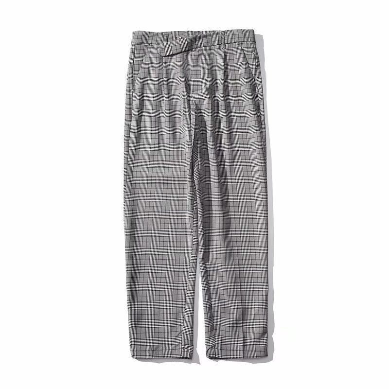 Pantalon décontracté à carreaux style britannique rétro automne 2020