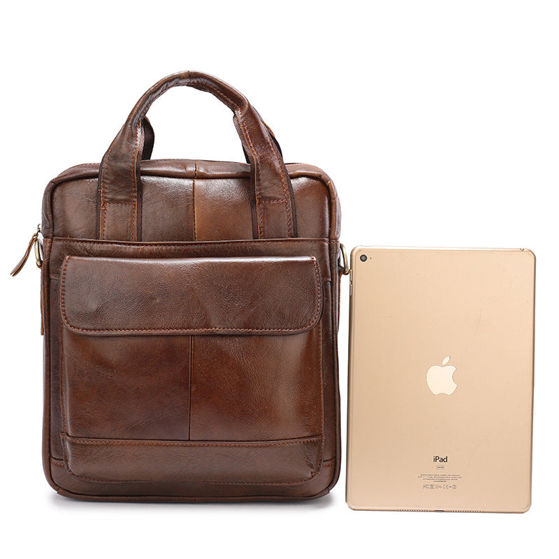 Sac à main d'affaires rétro pour homme, mallette en cuir de 30 cm