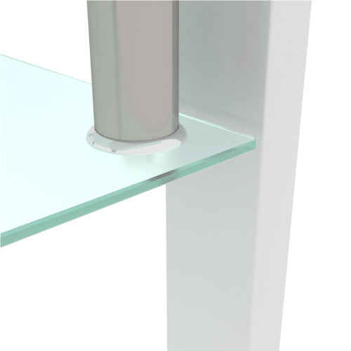 Table basse blanche, table basse transparente, tables d'appoint modernes pour salon, mobilier de salon