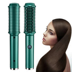 Peigne électrique double usage pour boucler et lisser les cheveux