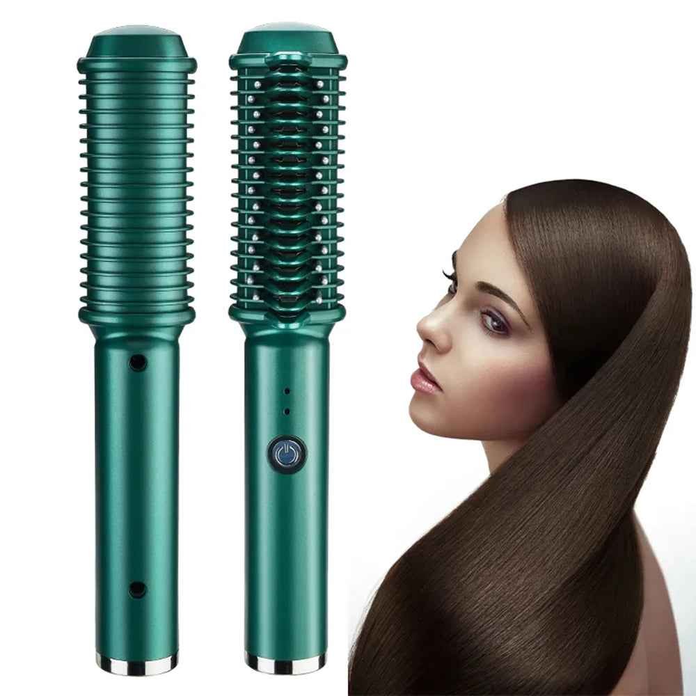 Peigne électrique double usage pour boucler et lisser les cheveux
