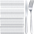 Nuenen Ensemble de 200 couverts en acier inoxydable comprenant 100 fourchettes et 100 couteaux. Idéal pour la maison et les restaurants. Finition miroir. Compatible lave-vaisselle.