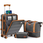 Valise cabine imiomo 22x14x9, approuvée par les compagnies aériennes, en ABS léger à coque rigide, 20 pouces, avec roulettes multidirectionnelles et port USB (grise).