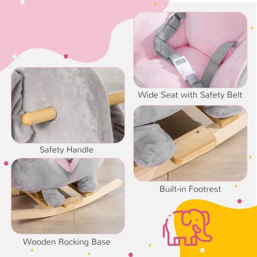 Chaise berçante en bois Bébé Éléphant