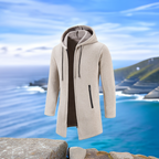 Gilet cardigan à capuche en velours tricoté pour homme