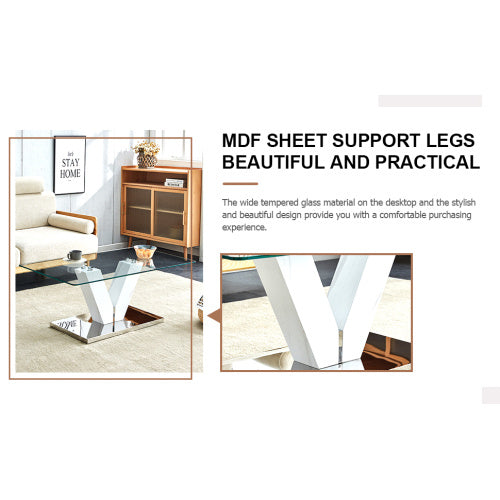 LuxeGlass™ – Table basse moderne et minimaliste avec plateau en verre trempé &