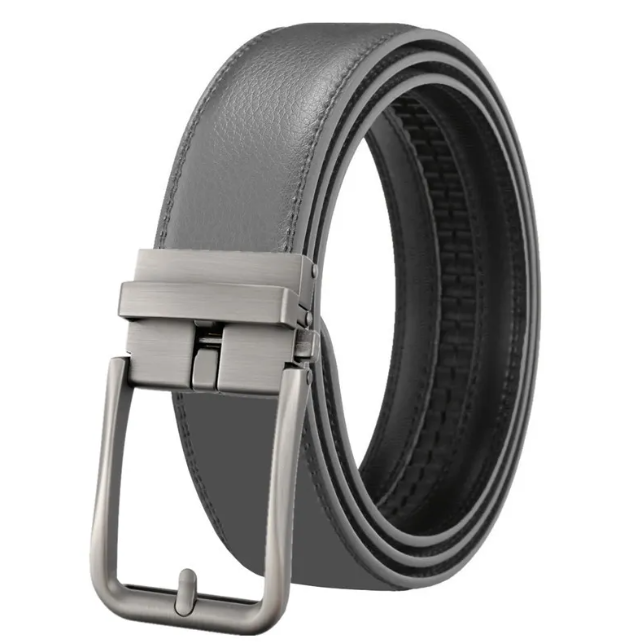 Ceinture en cuir pour homme avec boucle creuse automatique