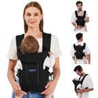 Porte-bébé Porte-bébé nouveau-né à enfant en bas âge Porte-bébé ergonomique pour nouveau-né Porte-bébé facilement réglable Porte-bébé léger (Tissu noir)