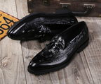 Chaussures habillées brogues en cuir pour homme, motif crocodile
