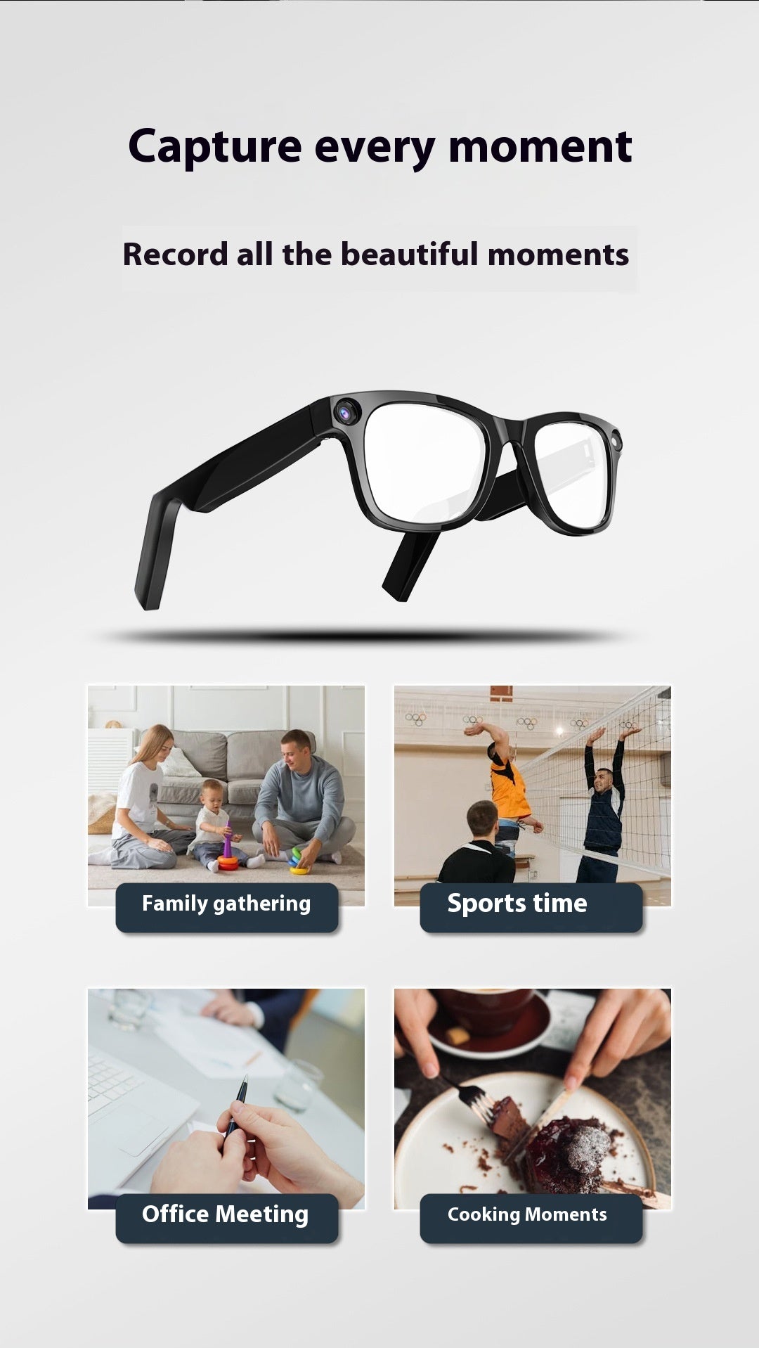 Lunettes intelligentes avec caméra IA