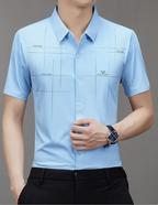 Chemise d'été pour homme à manches courtes, sans coutures, style business.