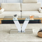 LuxeGlass™ – Table basse moderne et minimaliste avec plateau en verre trempé &