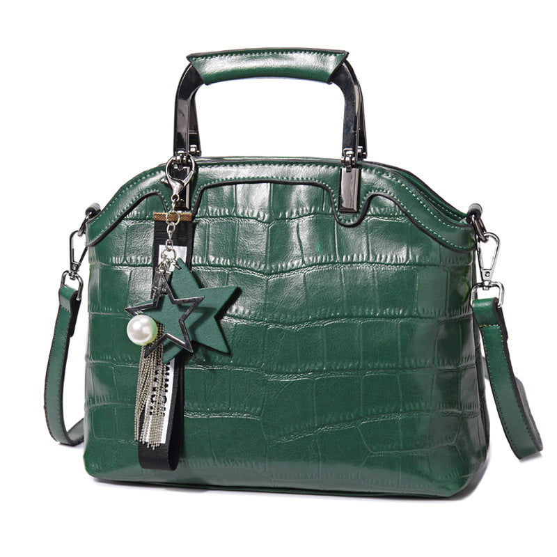 Sac à dos en cuir de crocodile avec double bretelle