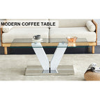 LuxeGlass™ – Table basse moderne et minimaliste avec plateau en verre trempé &