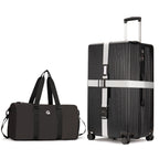 Valise PRIMICIA ginzatravel 28 pouces avec roulettes, sac de voyage et bandoulière. Texture résistante aux rayures. Matériau PC léger. Serrure TSA (Star Silver (combinaison)).