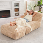 Grand pouf poire, fauteuil poire géant pour adultes, canapé poire garni de mousse à mémoire de forme pour salon, chambre ou balcon (kaki)