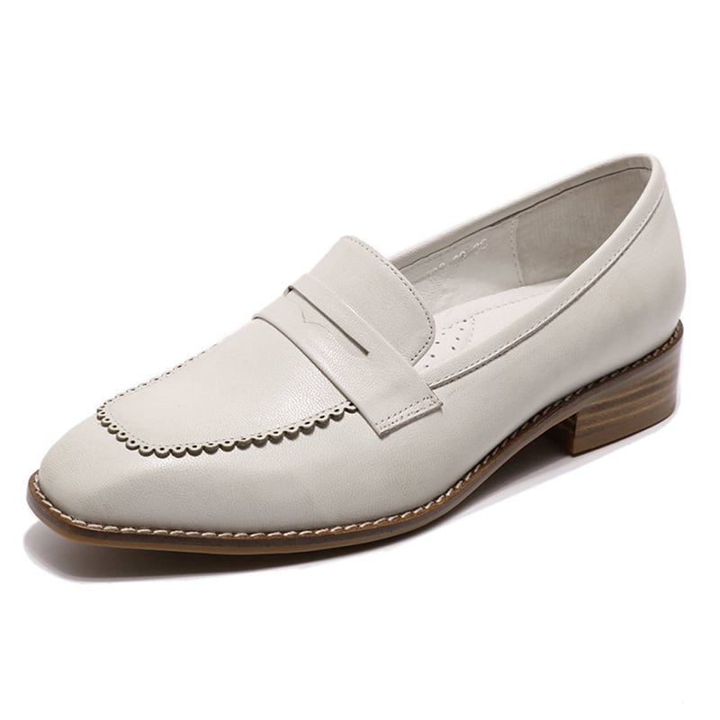 Chaussures plates en cuir style rétro anglais