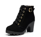 Bottines Martin vintage - Bottines à talons épais en daim