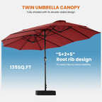 Parasol de terrasse extérieur de 4,5 m (15 pi)
