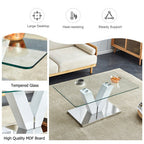 LuxeGlass™ – Table basse moderne et minimaliste avec plateau en verre trempé &