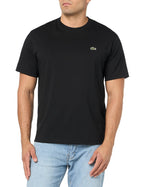 T-shirt Lacoste pour homme, manches courtes, coupe classique, col rond, en coton noir