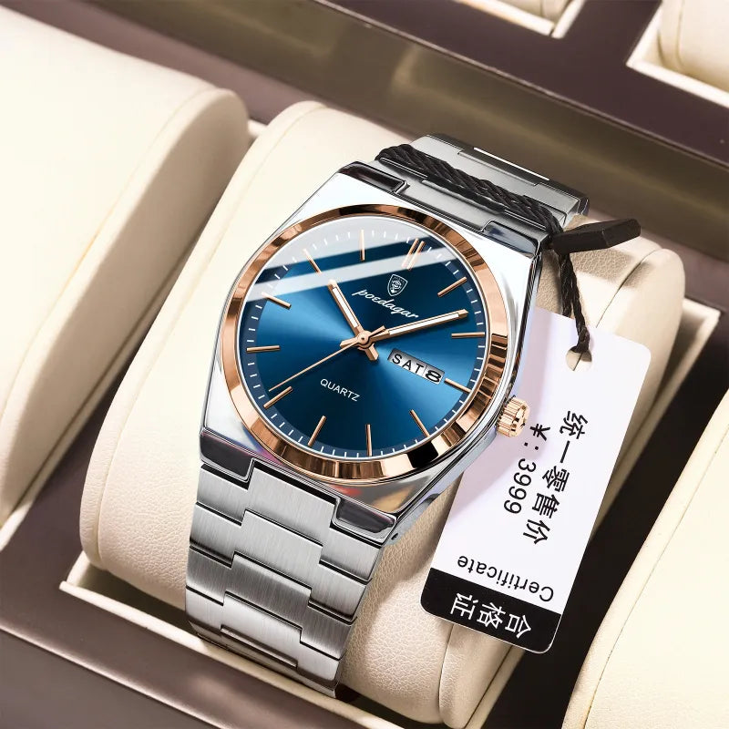 Montre homme ultra-mince, étanche, lumineuse, à quartz