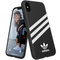 Coque de téléphone adidas Originals noire/blanche moulée pour iPhone X/Xs, résistante aux chutes.