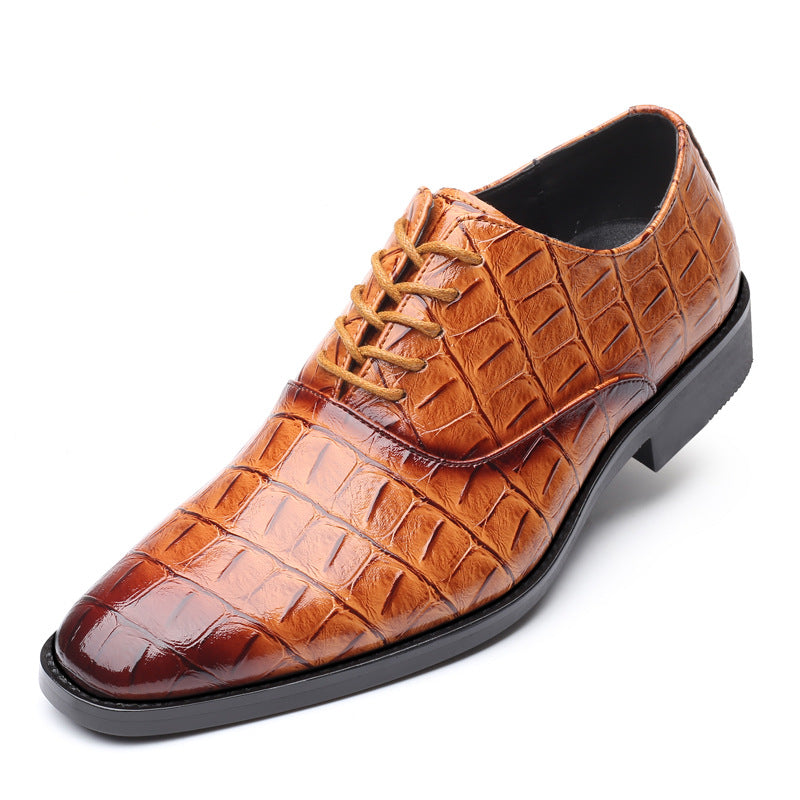 Chaussures décontractées en cuir britannique pour hommes grandes tailles