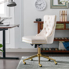 Fauteuil de bureau capitonné en velours, fauteuil de bureau pivotant et réglable