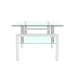 Table basse blanche, table basse transparente, tables d'appoint modernes pour salon, mobilier de salon