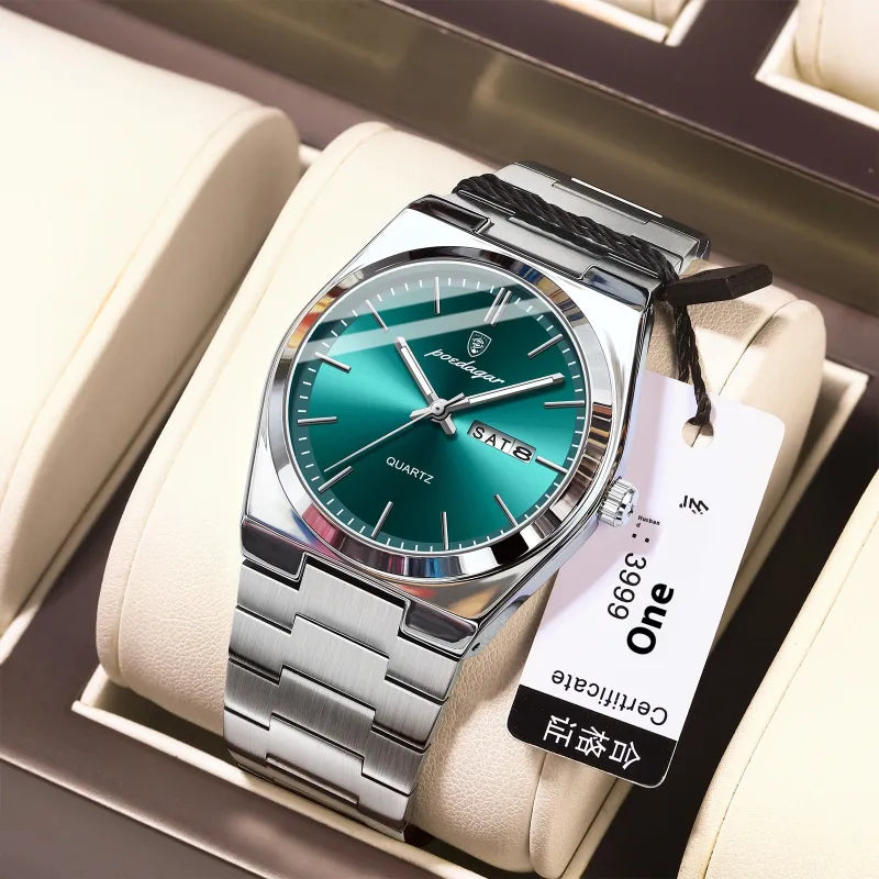 Montre homme ultra-mince, étanche, lumineuse, à quartz