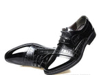Chaussures pointues en cuir à motif crocodile pour hommes
