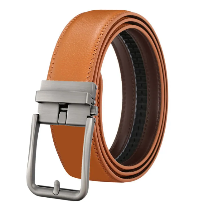 Ceinture en cuir pour homme avec boucle creuse automatique