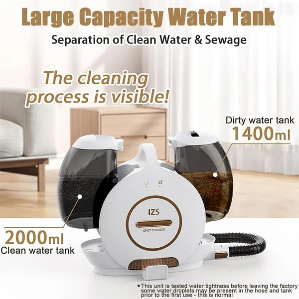 Nettoyeur de tapis professionnel, détachant pour tapis, canapés et tissus d'ameublement, shampouineuse à aspiration puissante de 14 kPa avec nettoyage en profondeur, capacité de 2 litres, détachant pour voiture, taches d'animaux, meubles, M610