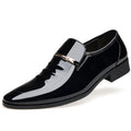 Chaussures pour hommes en cuir brillant avec rehausseur invisible