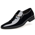 Chaussures pour hommes en cuir brillant avec rehausseur invisible