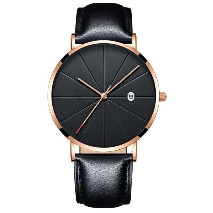 Montre calendrier simple pour homme, créative et étanche, à quartz.