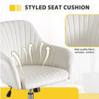 Fauteuil d'appoint moderne pour bureau à domicile, fauteuil de loisirs avec hauteur réglable en velours et roulettes réglables